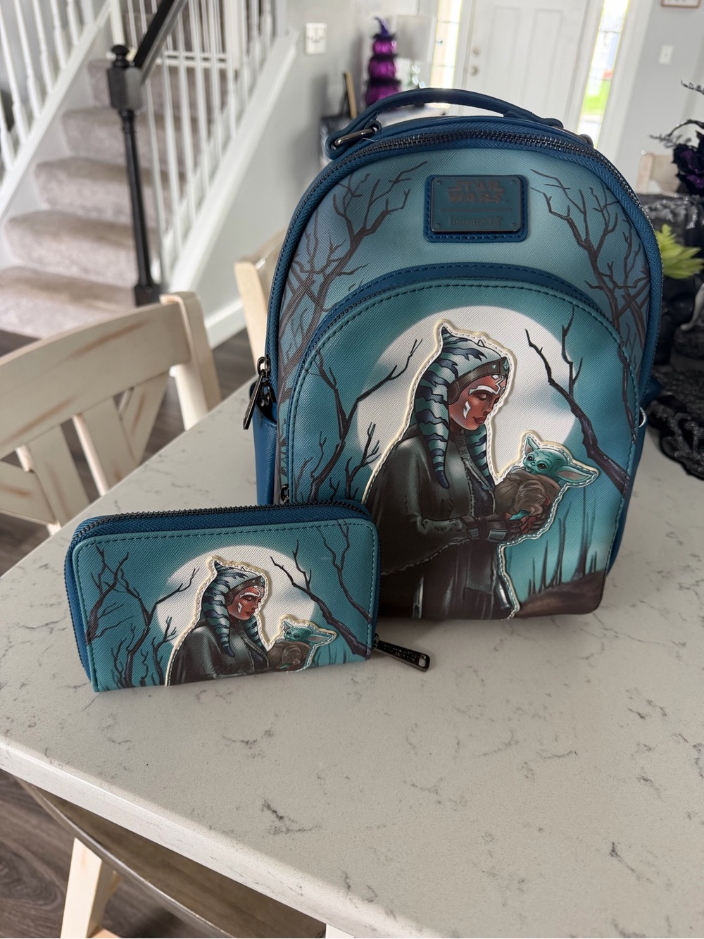 Star Wars Blue Ahsoka and Grogu Mini Backpack with Matching Wallet